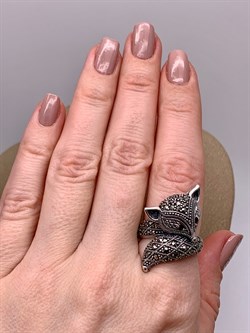 *Кольцо р.19 Лисичка Гранат Марказит арт. HR781-064 вес 10,06 г - фото 295813