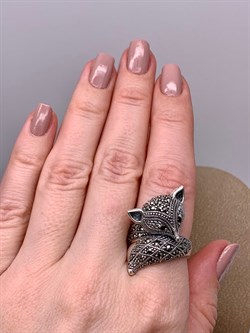 *Кольцо р.18 Лисичка Гранат Марказит арт. HR781-040 вес 10,27 г - фото 295826