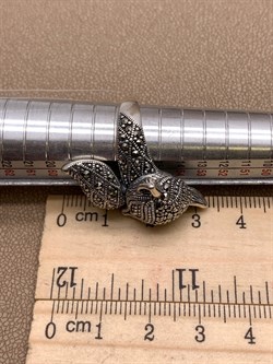 *Кольцо р.18 Лисичка Гранат Марказит арт. HR781-040 вес 10,27 г - фото 295832