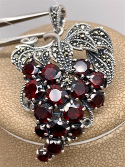 *Подвеска Виноградная Гроздь Микс Марказит Гранат Пироп арт. HP616-259 вес 12,05 г - фото 295850 *Подвеска Виноградная Гроздь Микс Марказит Гранат Пироп арт. HP616-259 вес 12,05 г - фото 295850