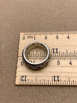 *Кольцо р.18 Микс Марказит Гранат Пироп арт. HR658-504 вес 7,52 г - фото 295882