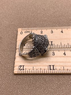 *Кольцо р.18 Сова Микс Марказит Гранат Пироп арт. HR849-778 вес 10.47 г - фото 295903