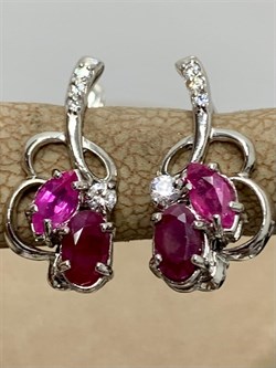 *Серьги Рубин арт. 3987012995-10-711 Вес 2,35 г - фото 295970