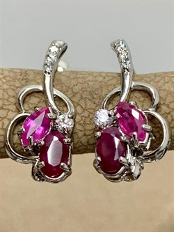 *Серьги Рубин арт. 3987012995-10-711 Вес 2,35 г - фото 295971