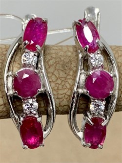 *Серьги Рубин арт. 3987012456-10-292 Вес 3,81 г - фото 295992