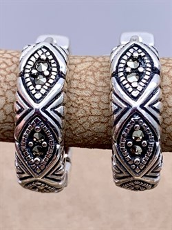 *Серьги Конго Марказит арт. HE1496-648 Вес 5,58 г - фото 296051 *Серьги Конго Марказит арт. HE1496-648 Вес 5,58 г - фото 296051