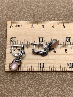 *Серьги Микс Марказит Розовый Перламутр арт. HE1381-819 вес 5,59 г - фото 296057 *Серьги Микс Марказит Розовый Перламутр арт. HE1381-819 вес 5,59 г - фото 296057