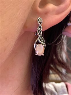 *Серьги Микс Марказит Розовый Перламутр арт. HE1381-819 вес 5,59 г - фото 296059 *Серьги Микс Марказит Розовый Перламутр арт. HE1381-819 вес 5,59 г - фото 296059