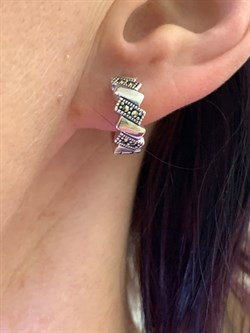 *Серьги Конго Марказит арт. HE1497-907 вес 5,22 г - фото 296099 *Серьги Конго Марказит арт. HE1497-907 вес 5,22 г - фото 296099