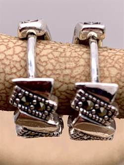 *Серьги Конго Марказит арт. HE1497-907 вес 5,22 г - фото 296107 *Серьги Конго Марказит арт. HE1497-907 вес 5,22 г - фото 296107