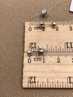 *Серьги Пусеты Корунд Рубин арт. HE1494-669 вес 1 г - фото 296113