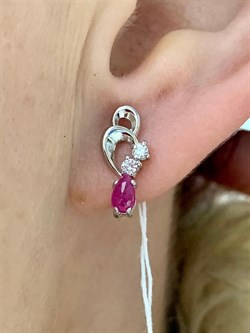 *Серьги Рубин арт. 3987012361-11-283 Вес 2,19 г - фото 296148