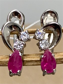 *Серьги Рубин арт. 3987012361-11-283 Вес 2,19 г - фото 296153