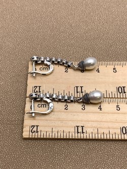 *Серьги Микс Марказит Жемчуг арт. HE1534-239 вес 8 г - фото 296172 *Серьги Микс Марказит Жемчуг арт. HE1534-239 вес 8 г - фото 296172