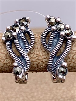 *Серьги Марказит арт. HE0447-249 Вес 3,44 г - фото 296197 *Серьги Марказит арт. HE0447-249 Вес 3,44 г - фото 296197