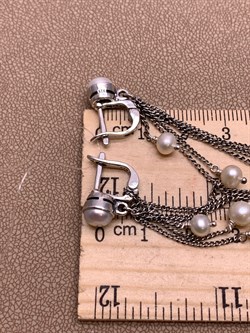 *Серьги Микс Марказит Жемчуг арт. HE1533-116 вес 9,68 г - фото 296200 *Серьги Микс Марказит Жемчуг арт. HE1533-116 вес 9,68 г - фото 296200