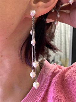 *Серьги Микс Марказит Жемчуг арт. HE1533-116 вес 9,68 г - фото 296202 *Серьги Микс Марказит Жемчуг арт. HE1533-116 вес 9,68 г - фото 296202