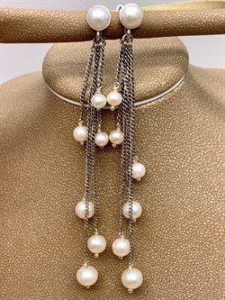 *Серьги Микс Марказит Жемчуг арт. HE1533-116 вес 9,68 г - фото 296204 *Серьги Микс Марказит Жемчуг арт. HE1533-116 вес 9,68 г - фото 296204