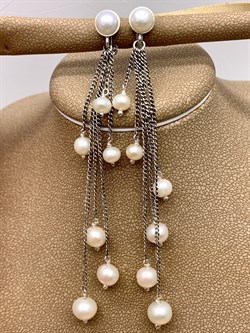 *Серьги Микс Марказит Жемчуг арт. HE1533-116 вес 9,68 г - фото 296205 *Серьги Микс Марказит Жемчуг арт. HE1533-116 вес 9,68 г - фото 296205