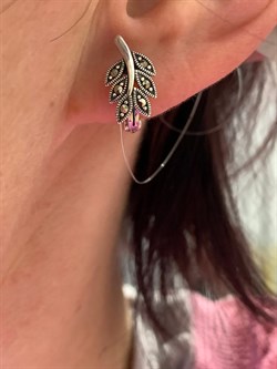 *Серьги Марказит арт. HE1621-822 вес 2,84 г - фото 296219