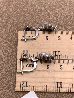 *Серьги Микс Марказит Жемчуг арт. HE0572-307 вес 5,59 г - фото 296226 *Серьги Микс Марказит Жемчуг арт. HE0572-307 вес 5,59 г - фото 296226