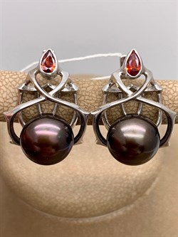 *Серьги Черный Жемчуг д.10,5*11мм арт. 2.0996.0.b-748 Вес 7,9 г - фото 296473 *Серьги Черный Жемчуг д.10,5*11мм арт. 2.0996.0.b-748 Вес 7,9 г - фото 296473