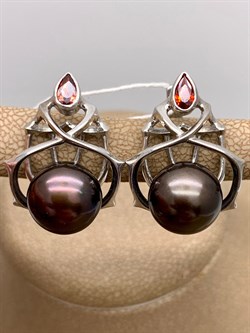 *Серьги Черный Жемчуг д.10,5*11мм арт. 2.0996.0.b-748 Вес 7,9 г - фото 296475 *Серьги Черный Жемчуг д.10,5*11мм арт. 2.0996.0.b-748 Вес 7,9 г - фото 296475