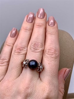 *Кольцо р.17,5 Черный Жемчуг д.10,5*11мм арт. 1.0995.0.b-144 Вес 3,86 г - фото 296490 *Кольцо р.17,5 Черный Жемчуг д.10,5*11мм арт. 1.0995.0.b-144 Вес 3,86 г - фото 296490