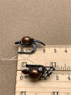 *Серьги Шоколадный Жемчуг д.10*10,5мм арт. 2.0999.0.b-582 Вес 6,18 г - фото 296511 *Серьги Шоколадный Жемчуг д.10*10,5мм арт. 2.0999.0.b-582 Вес 6,18 г - фото 296511