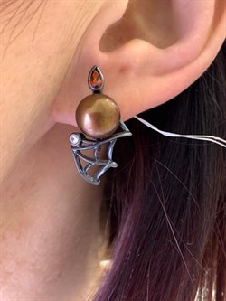 *Серьги Шоколадный Жемчуг д.10*10,5мм арт. 2.0999.0.b-582 Вес 6,18 г - фото 296513 *Серьги Шоколадный Жемчуг д.10*10,5мм арт. 2.0999.0.b-582 Вес 6,18 г - фото 296513