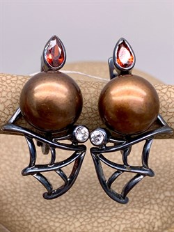 *Серьги Шоколадный Жемчуг д.10*10,5мм арт. 2.0999.0.b-582 Вес 6,18 г - фото 296514 *Серьги Шоколадный Жемчуг д.10*10,5мм арт. 2.0999.0.b-582 Вес 6,18 г - фото 296514