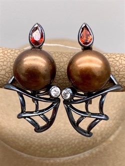 *Серьги Шоколадный Жемчуг д.10*10,5мм арт. 2.0999.0.b-582 Вес 6,18 г - фото 296515 *Серьги Шоколадный Жемчуг д.10*10,5мм арт. 2.0999.0.b-582 Вес 6,18 г - фото 296515