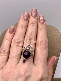 *Кольцо р.17,5 Черный Жемчуг д.9,5*10мм арт. 1.0998.0.b-032 Вес 3,95 г - фото 296818 *Кольцо р.17,5 Черный Жемчуг д.9,5*10мм арт. 1.0998.0.b-032 Вес 3,95 г - фото 296818