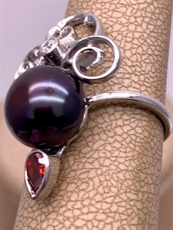 *Кольцо р.17,5 Черный Жемчуг д.9,5*10мм арт. 1.0998.0.b-032 Вес 3,95 г - фото 296820 *Кольцо р.17,5 Черный Жемчуг д.9,5*10мм арт. 1.0998.0.b-032 Вес 3,95 г - фото 296820