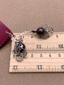 *Серьги Черный Жемчуг д.9,5*10мм арт. 2.0998.0.b-230 Вес 6,88 г - фото 296825 *Серьги Черный Жемчуг д.9,5*10мм арт. 2.0998.0.b-230 Вес 6,88 г - фото 296825