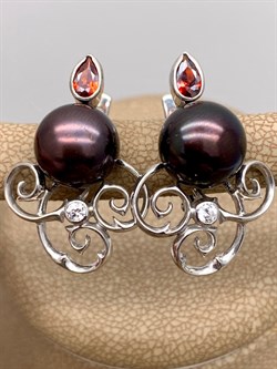 *Серьги Черный Жемчуг д.9,5*10мм арт. 2.0998.0.b-230 Вес 6,88 г - фото 296828 *Серьги Черный Жемчуг д.9,5*10мм арт. 2.0998.0.b-230 Вес 6,88 г - фото 296828