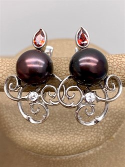 *Серьги Черный Жемчуг д.9,5*10мм арт. 2.0998.0.b-230 Вес 6,88 г - фото 296829 *Серьги Черный Жемчуг д.9,5*10мм арт. 2.0998.0.b-230 Вес 6,88 г - фото 296829