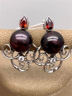 *Серьги Черный Жемчуг д.9,5*10мм арт. 2.0998.0.b-230 Вес 6,88 г - фото 296831 *Серьги Черный Жемчуг д.9,5*10мм арт. 2.0998.0.b-230 Вес 6,88 г - фото 296831