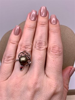 *Кольцо р.16,5 Черный Жемчуг д.10*10,5мм арт. 1.0993.0.b-202 Вес 3,22 г - фото 296836 *Кольцо р.16,5 Черный Жемчуг д.10*10,5мм арт. 1.0993.0.b-202 Вес 3,22 г - фото 296836