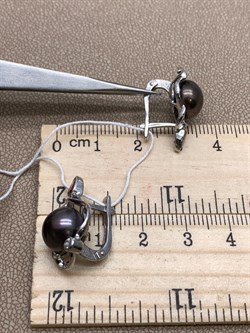 *Серьги Шоколадный Жемчуг д.9,5*10мм арт. 2.0997.0.b-691 Вес 6,04 г - фото 296843 *Серьги Шоколадный Жемчуг д.9,5*10мм арт. 2.0997.0.b-691 Вес 6,04 г - фото 296843