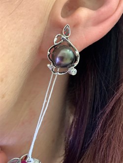 *Серьги Шоколадный Жемчуг д.9,5*10мм арт. 2.0997.0.b-691 Вес 6,04 г - фото 296844 *Серьги Шоколадный Жемчуг д.9,5*10мм арт. 2.0997.0.b-691 Вес 6,04 г - фото 296844