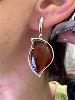 *Серьги Коньячный Янтарь арт. 23020219519-243 Вес 9,8 г - фото 297085 *Серьги Коньячный Янтарь арт. 23020219519-243 Вес 9,8 г - фото 297085