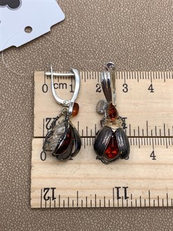 *Серьги Жуки Коньячный Янтарь арт. 65020200095-394 Вес 8,86 г - фото 297091 *Серьги Жуки Коньячный Янтарь арт. 65020200095-394 Вес 8,86 г - фото 297091