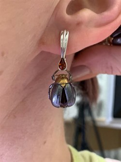 *Серьги Жуки Коньячный Янтарь арт. 65020200095-424 Вес 8,91 г - фото 297143 *Серьги Жуки Коньячный Янтарь арт. 65020200095-424 Вес 8,91 г - фото 297143