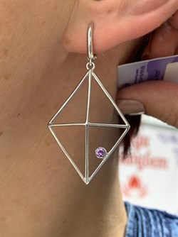 *Серьги Лавандовый Фианит арт. 37-СЛ966-06-430/8 Вес 5,47 г - фото 297167 *Серьги Лавандовый Фианит арт. 37-СЛ966-06-430/8 Вес 5,47 г - фото 297167