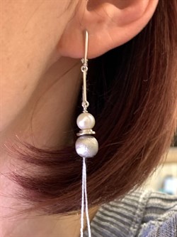 *Серьги Белый Жемчуг цв Белое арт. 02-0001-00-301-1120-31-254 Вес 4,86 г - фото 298059 *Серьги Белый Жемчуг цв Белое арт. 02-0001-00-301-1120-31-254 Вес 4,86 г - фото 298059