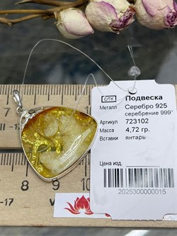 *Подвеска Янтарь арт. 723102-015 Вес 4,72 г - фото 298165