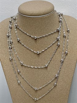 *Цепь р.150 д.025 Перлина Сингапур арт. 1611R025L150-947 Вес 10,63 г - фото 298328