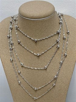 *Цепь р.120 д.025 Перлина Сингапур арт. 1611R025L120-916 Вес 8,53 г - фото 298339