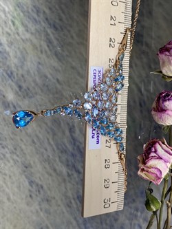 *Колье р.40 Голубой Топаз цв Красное арт. 06-1-054-25-680 вес 9,41 г - фото 29880 *Колье р.40 Голубой Топаз цв Красное арт. 06-1-054-25-680 вес 9,41 г - фото 29880